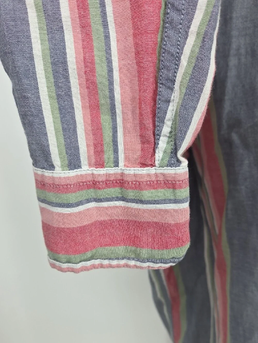 J. Crew Men's Long-Sleeve Striped Button-Down Shirt - Blue, Pink, Green